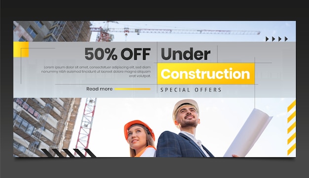 Horizontales Banner für den gradienten Gebäudebau