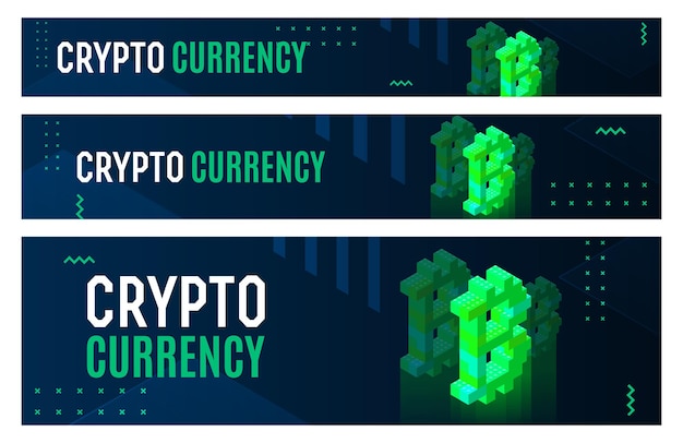 Horizontales bitcoin-banner im schriftstil für druck und dekoration. vektorillustration