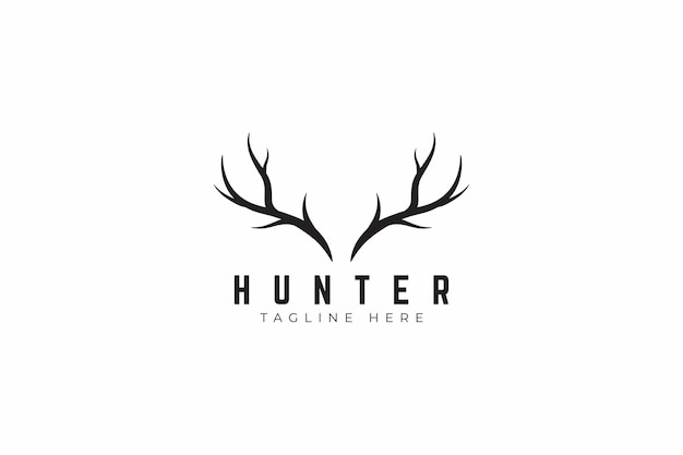 Vektor horn deer antler elk vintage logo markenidentität für community hunter und forest ranger