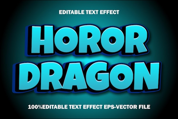 Horror Dragon Editable Text-Effekt 3D Emboss Gradient-Stil