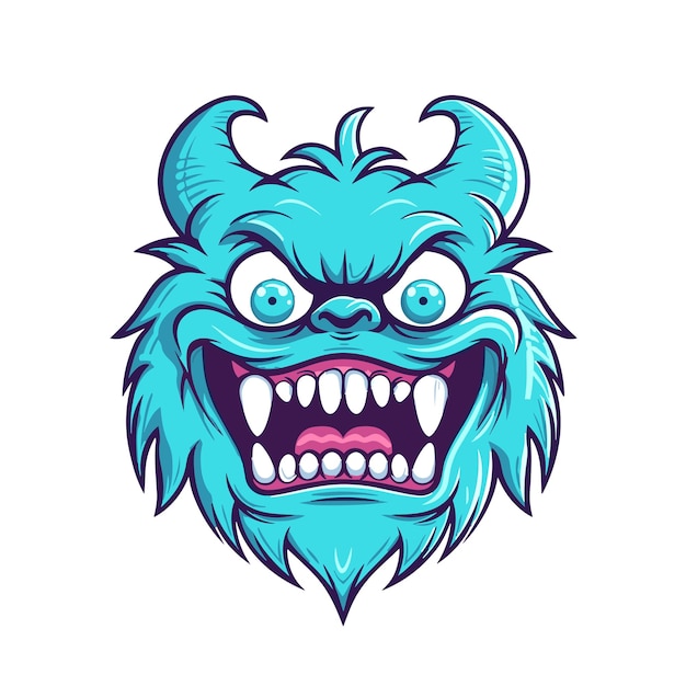 Horror monster flaches logo-design