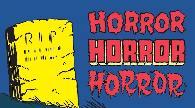 Horror-vintage-farbbeschriftungskollektion