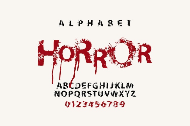 horrorschrift mit blutstreifen