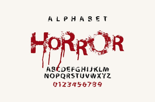 Horrorschrift mit blutstreifen