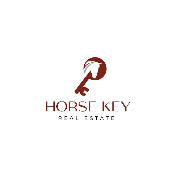 Horse key immobilien bearbeitbare vektor-logo-vorlage