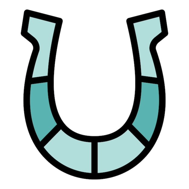 Vektor horseshoe-icon-umrissvektor pferdejockeys derby-bahnfarbe flach