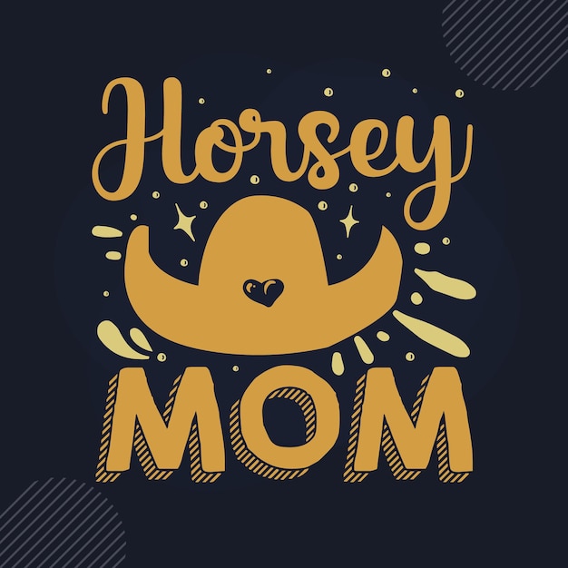 Horsey mom handbeschriftung premium-vektor-design