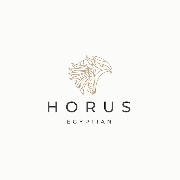 Horus ägyptischer gott logo icon design template flacher vektor