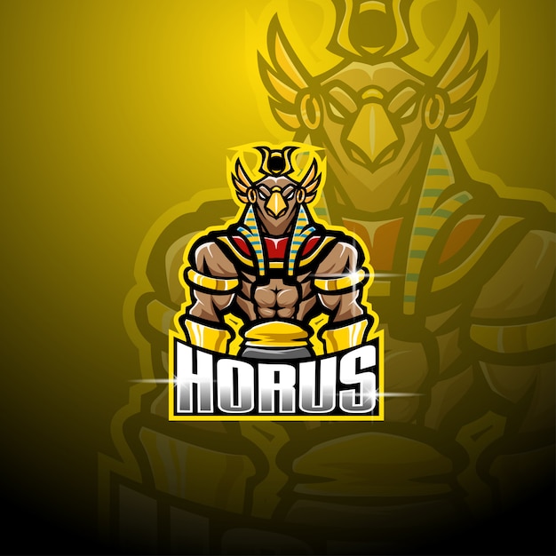 Horus esport maskottchen logo design