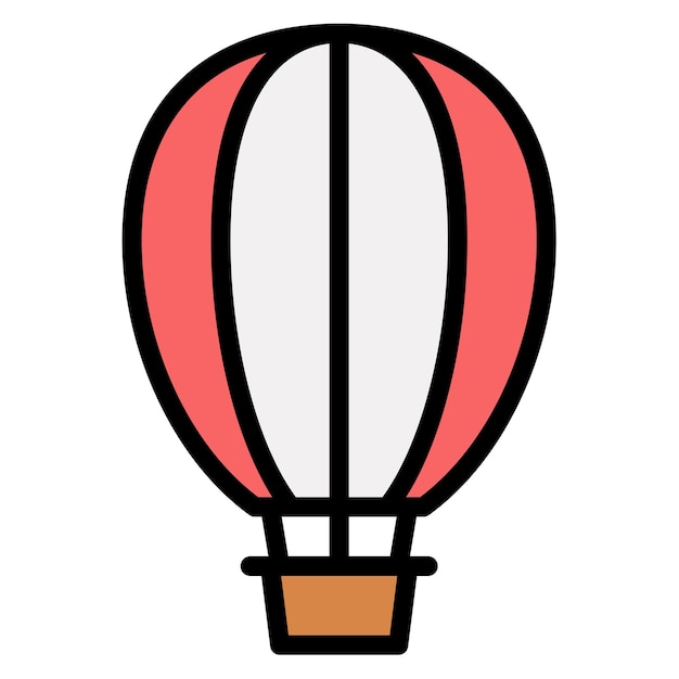 Hot Air Ballooning-Icon-Vektorbild kann für Abenteuer verwendet werden
