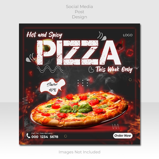 Hot and spicy special restaurant social media post design-vorlage