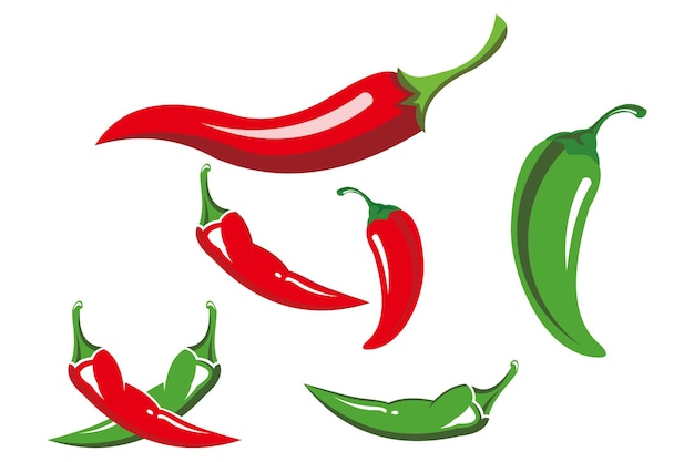 Vektor hot-chili-logo-icon-vektor-set