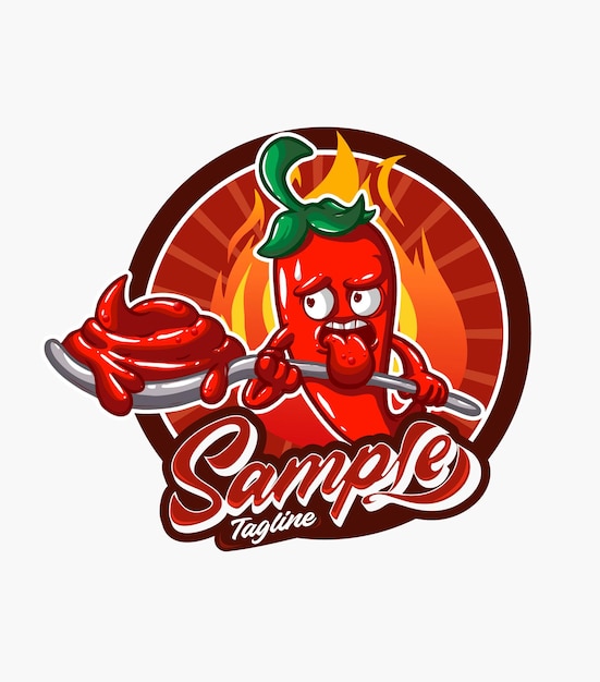 Hot Chili Sauce Maskottchen Zeichentrickfigur