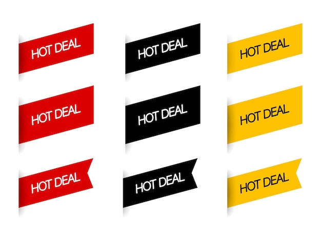 Vektor hot-deal-icon-set. verkaufsaufkleber. heißes verkaufszeichen. unternehmenskonzept. vektor-eps 10. isoliert auf weißem hintergrund