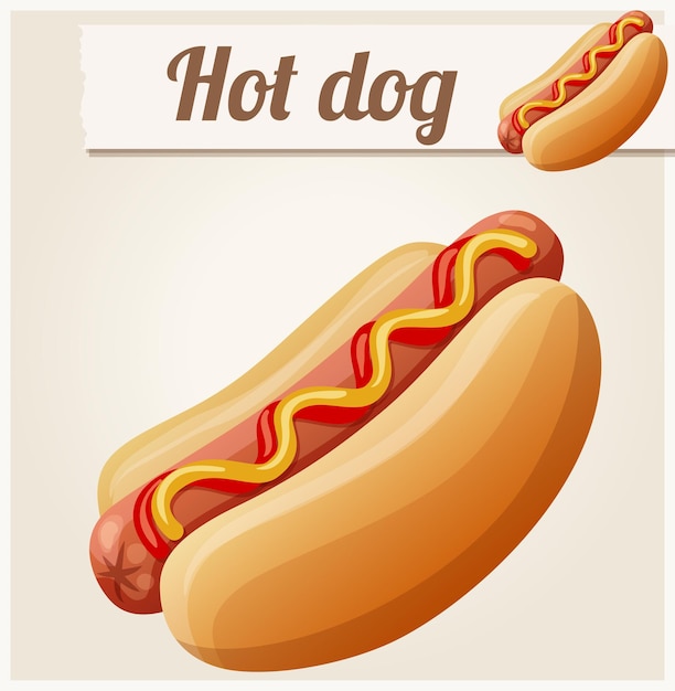 Hot dog detailliertes vektorsymbol