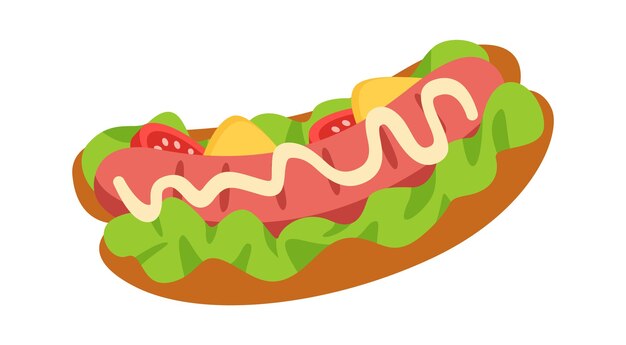 Hot-Dog-Essen-Symbol Vektor-Illustration