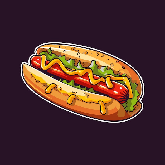 Hot-dog-fast-food-vektorillustration
