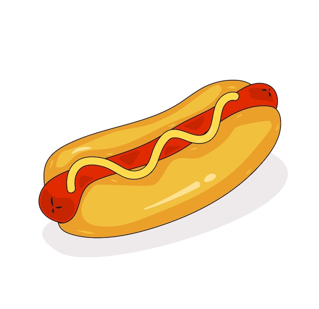 Hot-dog-flache vektor-illustration