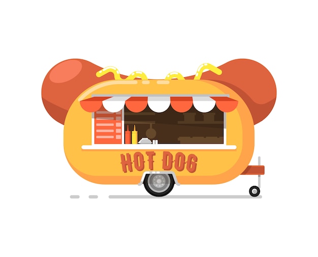 Hot dog im freien cafe service-symbol