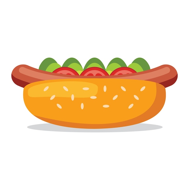 Hot dog isolierte vektorillustration