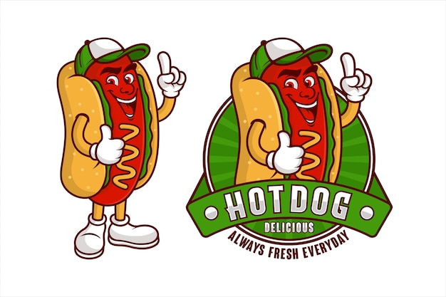 Vektor hot dog köstliche maskottchen cartoon design