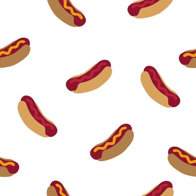 Hot dog nahtlose muster vektorillustration zum thema nationaler hot dog tag am 15. juli