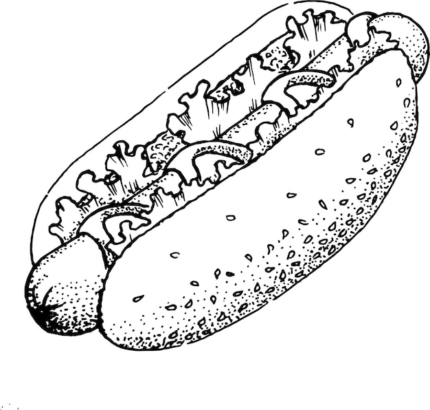 Hot-dog-umrissvektor
