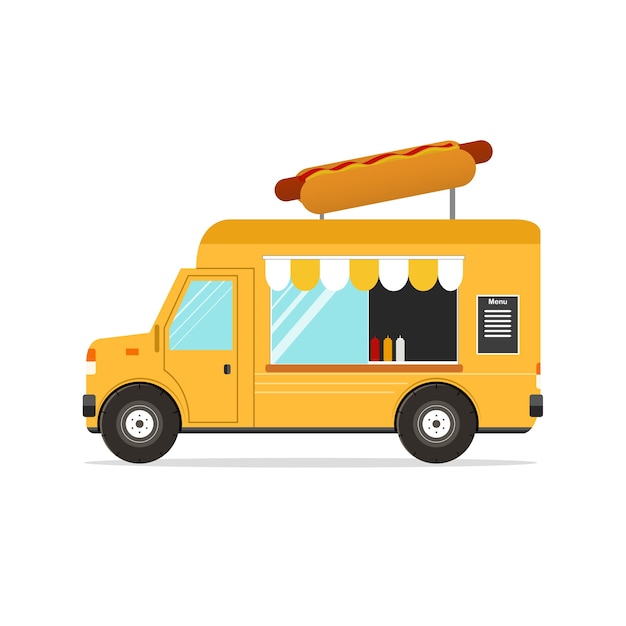 Hot dog van. fast-food-transport. illustration