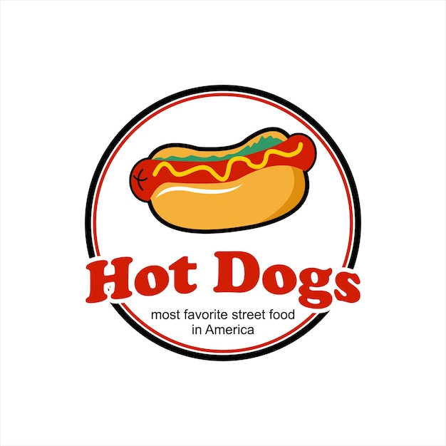 Vektor hot dogs logo design beliebte straße