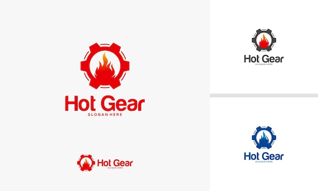 Hot gear logo entwirft konzeptvektor, hot service logo entwirft vektorillustration