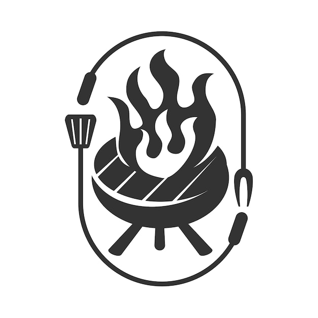 Vektor hot grill-logo-vorlage symbol illustration markenidentität