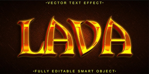 Hot Lava Vector voll redigierbarer Smart Object Text-Effekt