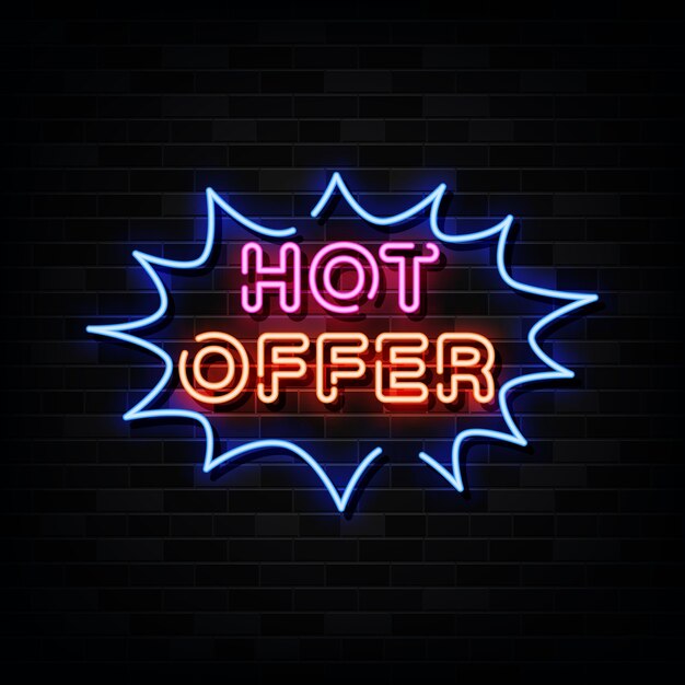 Hot offer leuchtreklame. design vorlage neon style