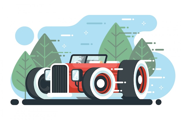 Hot rod auto illustration