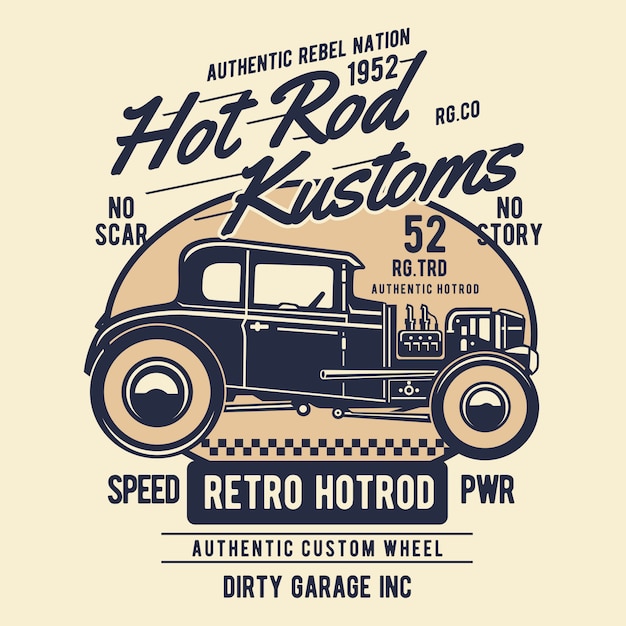 Vektor hot rod kustom