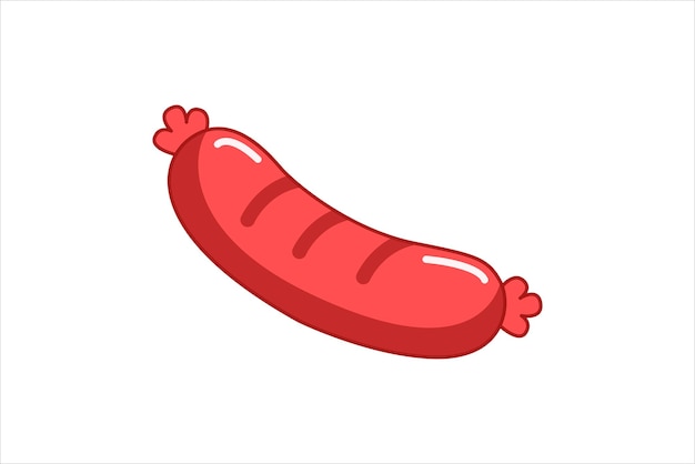 Hot Sausage Flat Sticker-Design für heiße Würstchen