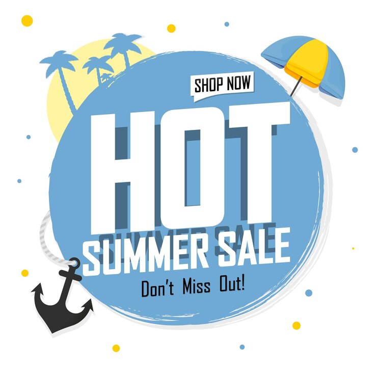 Hot Summer Sale Poster Design Vorlage oder Banner für Shop und Online-Shop Vektor-Illustration