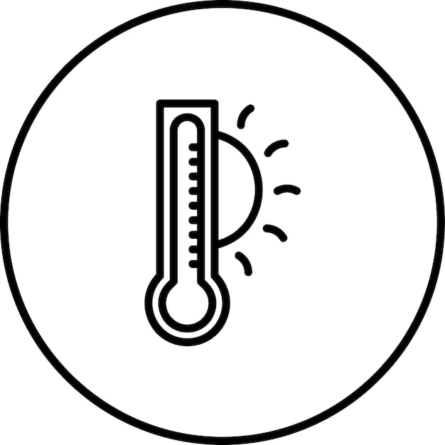 Vektor hot-temperatur-vektor-symbol-illustration des wetter-symboleinsatzes