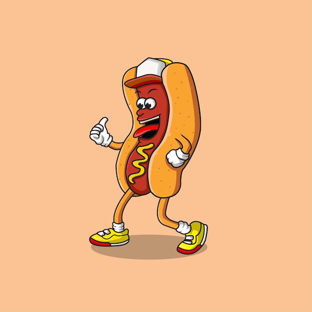 Vektor hotdog cartoon-maskottchen-logo