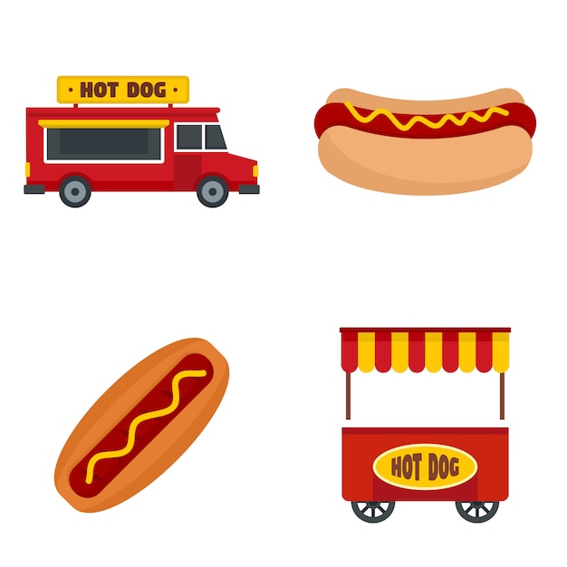 Vektor hotdog-icon-set