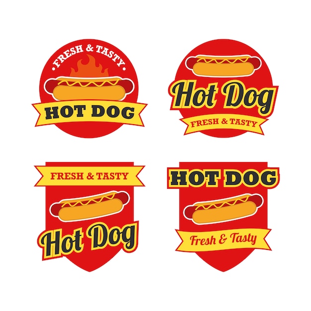 Hotdog-logo-design-vektor-set