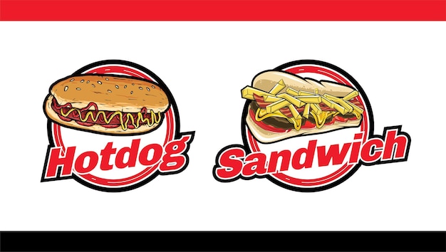 Hotdog-Sandwich mit Fast-Food-Logo