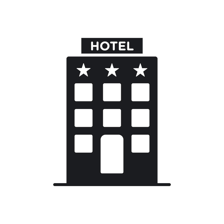 Vektor hotel-symbol auf weißem hintergrund