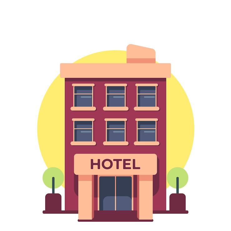 Vektor hotelgebäude-symbol-vektor-illustration
