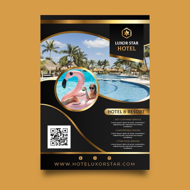 Vektor hotelinformations-flyer-vorlage