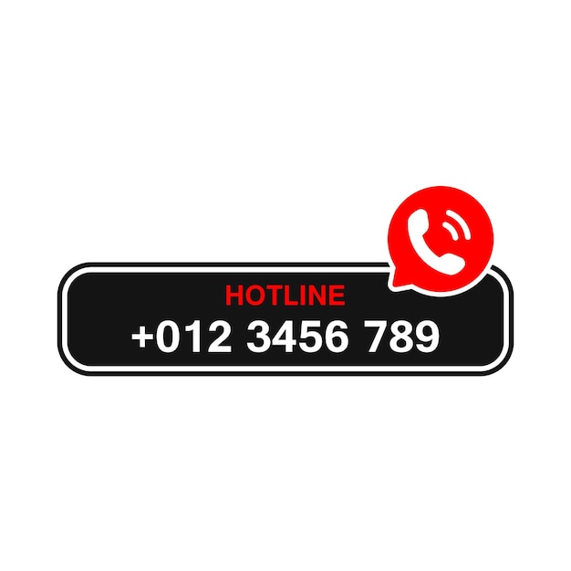 Vektor hotline-kontakt mit telefonnummer kontakt zum kundenservice