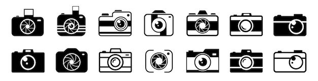 Vektor hoto kamera-symbolkamera-auslöser-icon-set