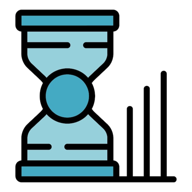 Hourglass-Manager-Icon-Umrissvektor Top-Menschen Geschäftsmann Farbflach