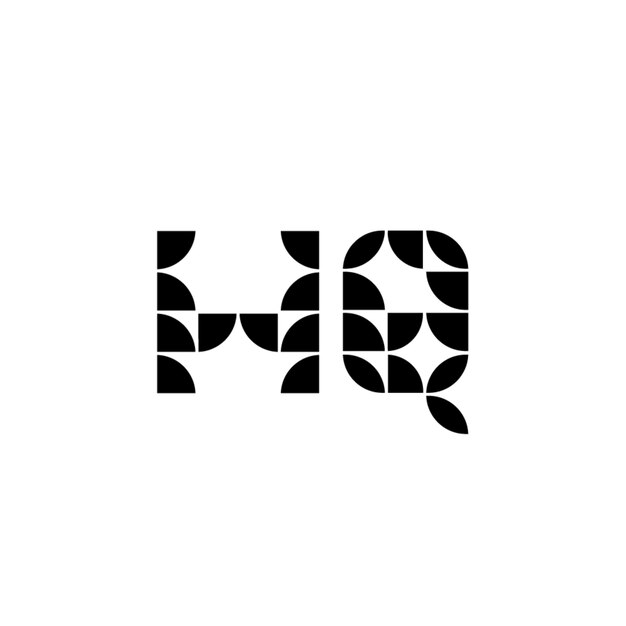 HQ-Logo-Monogramm-Design Buchstaben-Text-Namen-Symbol Monochrom-Logotipp-Alphabet-Zeichen-Einfach-Logo