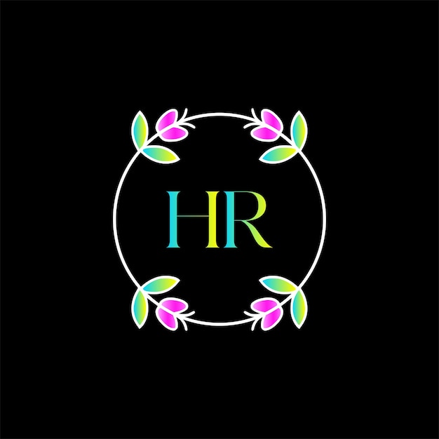 Hr-monogramm-logo für feierlichkeiten, hochzeiten, grußkarten, einladungen vektorvorlage